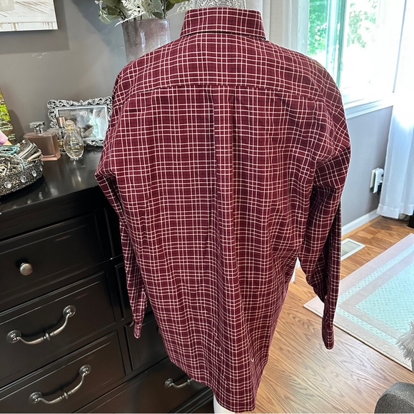 Brooks Brothers Madison Burgundy Plaid Button-Down Shirt L Classic Preppy - Picture 8 of 16